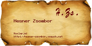 Hesner Zsombor névjegykártya